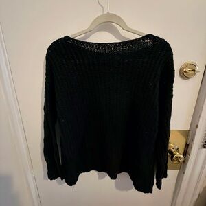 Zara Dark Knit Crew Neck Sweater